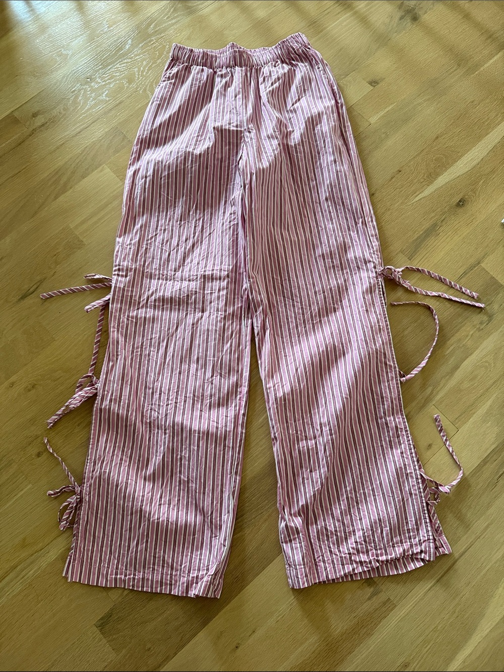 wild fable Pink & White Striped Wide Leg Pants